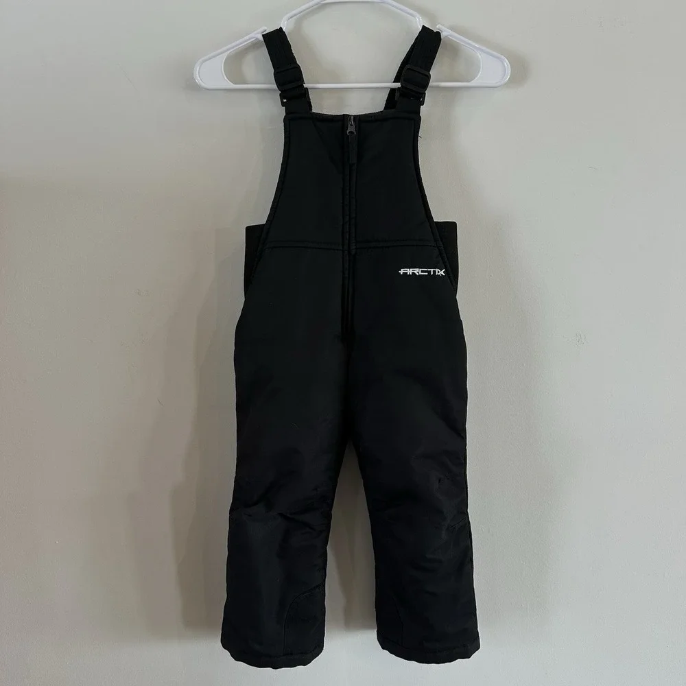 Arctix Snow Pants Kids Toddler 3T Black Overalls Adjustable Insulated Waterproof